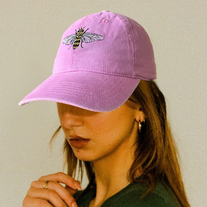RLQWTKV Flamingo Beach Palm Tree Baseball Hat for Women Men Bees Adjustable Embroidered Cap - Image 3